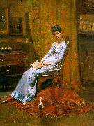 Thomas Eakins The Artist's Wife and his Setter Dog oil on canvas